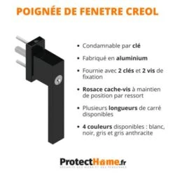 Poignée De Fenêtre à Clé Standard Gris Anthracite 40 Mm -Rapid Soldes Boutique 62566245 4