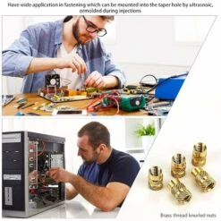 RHAFAYRE Insert Fileté, 300 Pièces Inserts D'écrou M2, M2,5, M3, M4, M5, M6 Insert Fileté Filetage Femelle Écrous Moletés En Laiton Douilles Filetées Insert Moleté Laiton Pour Plastique Bois Impressio -Rapid Soldes Boutique 63763698 4