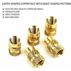 RHAFAYRE Insert Fileté, 300 Pièces Inserts D'écrou M2, M2,5, M3, M4, M5, M6 Insert Fileté Filetage Femelle Écrous Moletés En Laiton Douilles Filetées Insert Moleté Laiton Pour Plastique Bois Impressio -Rapid Soldes Boutique 63763698 5