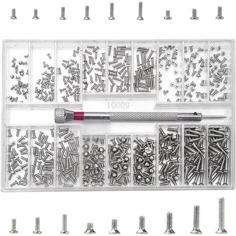500 Pièces Kit De Vis De Réparation Minuscule Micro, M1.2 M1.4 M2 Micro Vis De Réparation, Kit D'Assortiment De Petites Vis En Acier Inoxydable Avec Tournevis, Argent 1 500 Pièces Kit De Vis De Réparation Minuscule Micro, M1.2 M1.4 M2 Micro Vis De Réparation, Kit D'Assortiment De Petites Vis En Acier Inoxydable Avec Tournevis, Argent