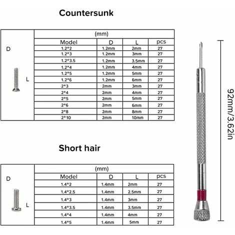500 Pièces Kit De Vis De Réparation Minuscule Micro, M1.2 M1.4 M2 Micro Vis De Réparation, Kit D'Assortiment De Petites Vis En Acier Inoxydable Avec Tournevis, Argent 2 500 Pièces Kit De Vis De Réparation Minuscule Micro, M1.2 M1.4 M2 Micro Vis De Réparation, Kit D'Assortiment De Petites Vis En Acier Inoxydable Avec Tournevis, Argent – Image 2