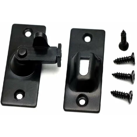 90-Grad-Türschlossriegel, Schwarz 2 Stück Edelstahl-Sicherheitswinkelschlossriegel Für Schiebe-/Drucktüren, Satin-Nickel 5 90-Grad-Türschlossriegel, Schwarz 2 Stück Edelstahl-Sicherheitswinkelschlossriegel Für Schiebe-/Drucktüren, Satin-Nickel – Image 5