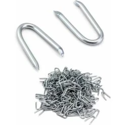 Agrafe Pour Grillage Galvanisée En Forme De U , 24 Mm , Crampons En Acier Galvanisé , Pour Fil De Clôture Fixe , Argent , 500 G