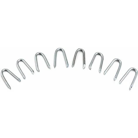 Agrafe Pour Grillage Galvanisée En Forme De U , 24 Mm , Crampons En Acier Galvanisé , Pour Fil De Clôture Fixe , Argent , 500 G 3 Agrafe Pour Grillage Galvanisée En Forme De U , 24 Mm , Crampons En Acier Galvanisé , Pour Fil De Clôture Fixe , Argent , 500 G – Image 3