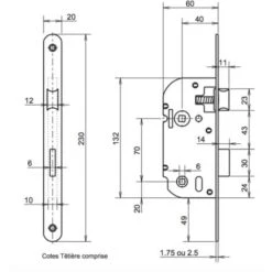 Serrure De Porte Noire à Encastrer Bouton Axe 40 Mm à Condamnation Reversible -Rapid Soldes Boutique 73625671 3