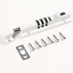 Déstockage Verrou Pour Portail, Verrouillage Par Combinaison Mécanique – Plus Besoin De Clefs – Parfait Pour Portails, Hangars, Tout Espace De Stockage Et Toute Porte(Blanc)