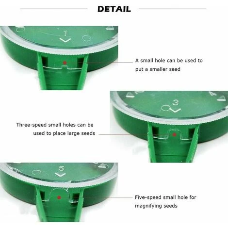 YIDOMDE 2pcs Distributeur De Semences, Outils De Jardin 5 Semoirs à Graines Réglables, Transplanteurs Et Perforateurs De Différentes Tailles 4 YIDOMDE 2pcs Distributeur De Semences, Outils De Jardin 5 Semoirs à Graines Réglables, Transplanteurs Et Perforateurs De Différentes Tailles – Image 4