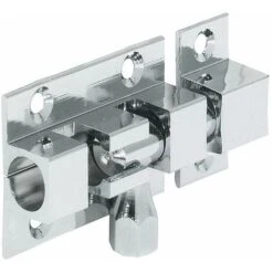 Verrou à Broche Pour Meuble En Laiton Chromé Avec Pêne Rond Coulissant Et Contre Pièce à Visser Levier Loquet Cadenas Fermeture Porte Rénovation Targette Sécurité, 40 X 25mm -Rapid Soldes Boutique 76486737 2