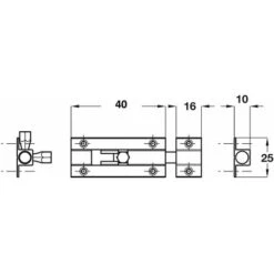 Verrou à Broche Pour Meuble En Laiton Chromé Avec Pêne Rond Coulissant Et Contre Pièce à Visser Levier Loquet Cadenas Fermeture Porte Rénovation Targette Sécurité, 40 X 25mm -Rapid Soldes Boutique 76486737 3