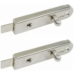 2x Verrou Droit LEHMANN Pour Meuble Avec Languette De Pêne Droite En Acier Chromé Finition Nickelée à Visser Levier Loquet Cadenas Fermeture Porte Rénovation DIY, 70 X 16mm