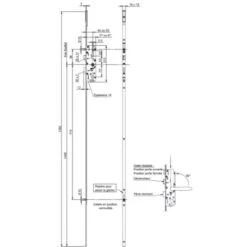Serrure 4 Points Série 20500 L2150 Têtière 16mm Axe 40mm Gauche - VACHETTE - 26701000