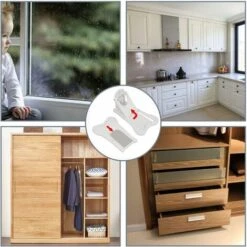Bloque Porte Coulissante, Verrouillage De Sécurité Pour Bébé Bloque-fenêtre Placard Serrures Sécurité, Bloque Fenetre Sans Percage，，2 Pcs -Rapid Soldes Boutique 79481459 5