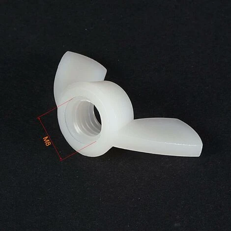 M8 Écrous à Oreilles Nylon Papillon écrou Main Torsion Serrage Attaches Blanc 20pcs 2 M8 Écrous à Oreilles Nylon Papillon écrou Main Torsion Serrage Attaches Blanc 20pcs – Image 2