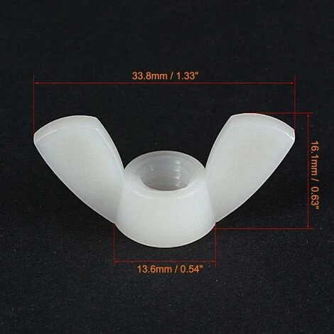 M8 Écrous à Oreilles Nylon Papillon écrou Main Torsion Serrage Attaches Blanc 20pcs 3 M8 Écrous à Oreilles Nylon Papillon écrou Main Torsion Serrage Attaches Blanc 20pcs – Image 3