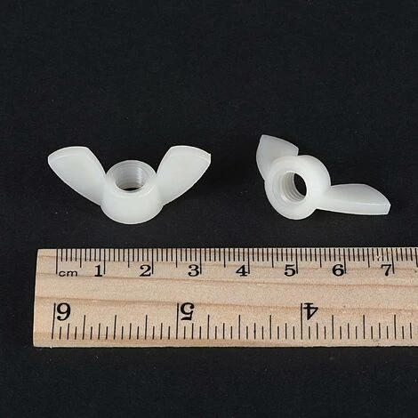 M8 Écrous à Oreilles Nylon Papillon écrou Main Torsion Serrage Attaches Blanc 20pcs 5 M8 Écrous à Oreilles Nylon Papillon écrou Main Torsion Serrage Attaches Blanc 20pcs – Image 5