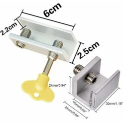 Fermeture Baie Coulissante,2 PCS Serrure Fenêtre Coulissante Anti-dérapant Alliage Aluminium Serrure De Fenetre De Sécurité Avec Clé Bloque Porte Coulissante Verrou Coulissante Pour Enfants -Rapid Soldes Boutique 81038622 4