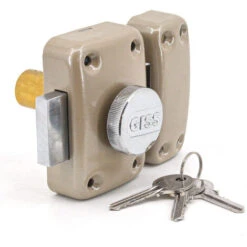 Verrou De Porte Haute Sécurité S'entrouvrant A Bouton Et Cylindre GISS Dimension - 45 Mm -Rapid Soldes Boutique 82430772 3