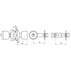 THIRARD - Serrure Horizontale Tubulaire En Applique Double Entrée Pour Porte D'entrée, Axe Réglable, Chromé Mat, 3 Clés 3 THIRARD - Serrure Horizontale Tubulaire En Applique Double Entrée Pour Porte D'entrée, Axe Réglable, Chromé Mat, 3 Clés -Rapid Soldes Boutique 83785721 2