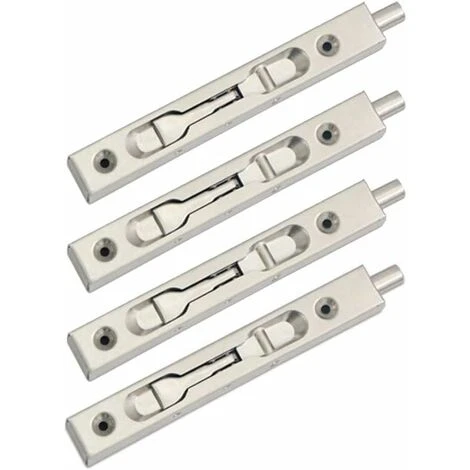 Paquet De 4 (2 Paires) Verrou à Glissière De Verrou De Pêne Affleurant De Porte, Action De Levier De Sécurité De Pêne Dissimulé, Pêne Coulissant En Acier Inoxydable - (15 Cm De Longueur) 1 Paquet De 4 (2 Paires) Verrou à Glissière De Verrou De Pêne Affleurant De Porte, Action De Levier De Sécurité De Pêne Dissimulé, Pêne Coulissant En Acier Inoxydable - (15 Cm De Longueur)
