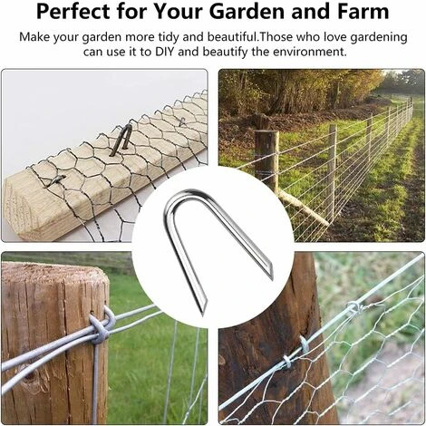 140 Pièces Crampons En Acier Galvanisé Crampillons Pour Cloture Crampillon Grillage 1.2 1.9cm Clou De Clôture En Forme De U Agrafes Pour Clôture Agrafe Galvanisée Grillage Pour Filets 5 140 Pièces Crampons En Acier Galvanisé Crampillons Pour Cloture Crampillon Grillage 1.2 1.9cm Clou De Clôture En Forme De U Agrafes Pour Clôture Agrafe Galvanisée Grillage Pour Filets – Image 5