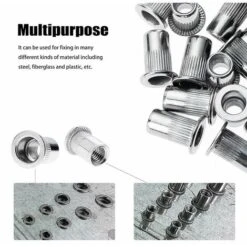 100 Pièces M6 écrou à Rivet Fileté à Tête Plate, écrous à Riveter Fileter En Acier Inoxydable, Assortiment Inserts Filetés Pour Mental Plastique (12 Mm 15 Mm) GrooFoo -Rapid Soldes Boutique 85548102 5