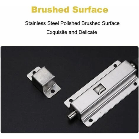 4 Pièce Loquet Coulissant Automatique à Ressort, Verrou De Porte Coulissante En Acier Inoxydable, Serrure à Loquet Coulissant à Barillet, Boulon De Barillet De Porte Pour Salle De Bains 4 4 Pièce Loquet Coulissant Automatique à Ressort, Verrou De Porte Coulissante En Acier Inoxydable, Serrure à Loquet Coulissant à Barillet, Boulon De Barillet De Porte Pour Salle De Bains – Image 4