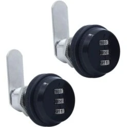 2 Pièces Noir Serrure De Combinaison à 3 Chiffres Verrouillage Du Mot De Passe Serrure à Came Sans Clé - Alliage De Zinc Noir Serrure De Sécurité Codée Pour Tiroir Casier Boîte Placard Porte