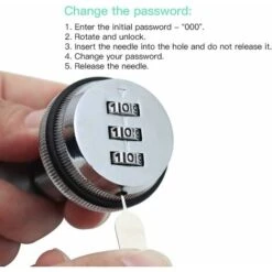 2 Pièces Noir Serrure De Combinaison à 3 Chiffres Verrouillage Du Mot De Passe Serrure à Came Sans Clé - Alliage De Zinc Noir Serrure De Sécurité Codée Pour Tiroir Casier Boîte Placard Porte -Rapid Soldes Boutique 85696752 5