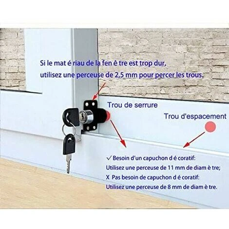 Lot De 4 Verrou De Sécurité Porte Fenêtre Avec Clé, Sécurité Fenêtre Enfant, Verrou Porte Coulissante Placard Patio Bolt Anti-vol Limite Restricteur Serrures Pour Bebe, Noir 2 Lot De 4 Verrou De Sécurité Porte Fenêtre Avec Clé, Sécurité Fenêtre Enfant, Verrou Porte Coulissante Placard Patio Bolt Anti-vol Limite Restricteur Serrures Pour Bebe, Noir – Image 2