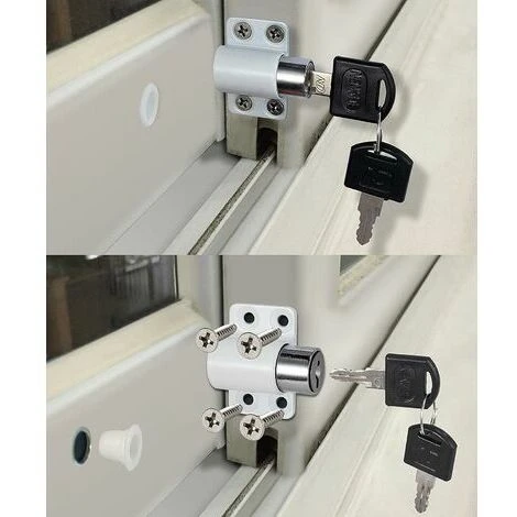 Lot De 4 Verrou De Sécurité Porte Fenêtre Avec Clé, Sécurité Fenêtre Enfant, Verrou Porte Coulissante Placard Patio Bolt Anti-vol Limite Restricteur Serrures Pour Bebe, Noir 5 Lot De 4 Verrou De Sécurité Porte Fenêtre Avec Clé, Sécurité Fenêtre Enfant, Verrou Porte Coulissante Placard Patio Bolt Anti-vol Limite Restricteur Serrures Pour Bebe, Noir – Image 5