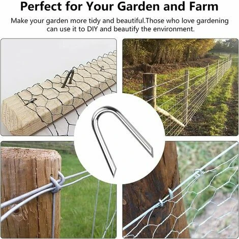 140 Pièces Crampons En Acier Galvanisé Crampillons Pour Cloture Crampillon Grillage 1.2 1.9cm Clou De Clture En Forme De U Agrafes Pour Clture Agrafe Galvanisée Grillage Pour Filets 5 140 Pièces Crampons En Acier Galvanisé Crampillons Pour Cloture Crampillon Grillage 1.2 1.9cm Clou De Clture En Forme De U Agrafes Pour Clture Agrafe Galvanisée Grillage Pour Filets – Image 5