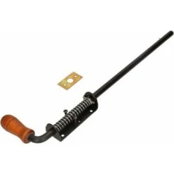 KOTARBAU Verrou à Ressort 480 Mm - Noir - Inoxydable - Poignée En Bois Résistante Aux Intempéries - Avec Ressort -Rapid Soldes Boutique 88141457 5