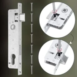 KOTARBAU Serrure à Larder 90/20 Mm, DIN Droite Et Gauche, Pour Porte, à Cylindre Profilé Et à Cadre Tubulaire, Avec Contre-plaque, En Acier Galvanisé, De Qualité Supérieure, Inoxydable 9 KOTARBAU Serrure à Larder 90/20 Mm, DIN Droite Et Gauche, Pour Porte, à Cylindre Profilé Et à Cadre Tubulaire, Avec Contre-plaque, En Acier Galvanisé, De Qualité Supérieure, Inoxydable -Rapid Soldes Boutique 88142216 5