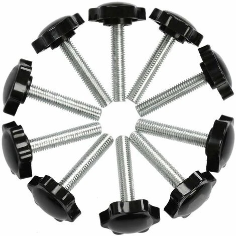 Rabais 10Pcs Boutons De Serrage M8 X 40mm Vis à Tête Moletée, Bouton à Main Fileté Ecrou En Etoile Boulon De Serrage De Filetage M8 Avec Ecrou, Boutons De Serrage De Filetage Avec Poignée 1 Rabais 10Pcs Boutons De Serrage M8 X 40mm Vis à Tête Moletée, Bouton à Main Fileté Ecrou En Etoile Boulon De Serrage De Filetage M8 Avec Ecrou, Boutons De Serrage De Filetage Avec Poignée