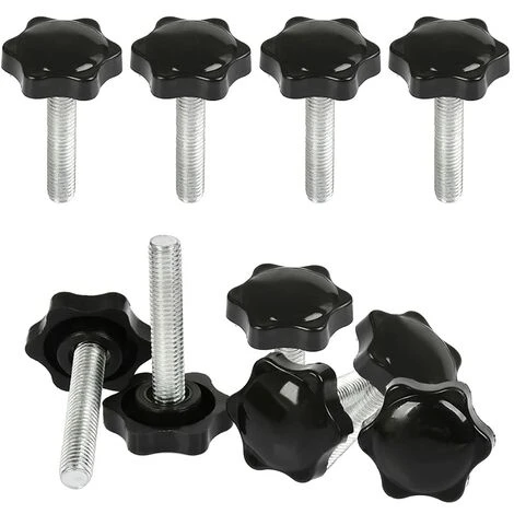 Rabais 10Pcs Boutons De Serrage M8 X 40mm Vis à Tête Moletée, Bouton à Main Fileté Ecrou En Etoile Boulon De Serrage De Filetage M8 Avec Ecrou, Boutons De Serrage De Filetage Avec Poignée 2 Rabais 10Pcs Boutons De Serrage M8 X 40mm Vis à Tête Moletée, Bouton à Main Fileté Ecrou En Etoile Boulon De Serrage De Filetage M8 Avec Ecrou, Boutons De Serrage De Filetage Avec Poignée – Image 2
