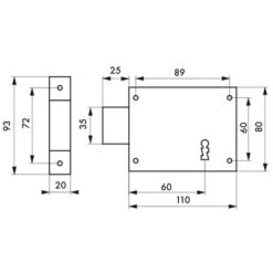 THIRARD - Serrure Horizontale En Applique à Clé Pour Porte De Cave, Pêne Seul, Gauche, Axe 60mm, 110x80mm, Noir, 1 Clé 5 THIRARD - Serrure Horizontale En Applique à Clé Pour Porte De Cave, Pêne Seul, Gauche, Axe 60mm, 110x80mm, Noir, 1 Clé -Rapid Soldes Boutique 8904587 3