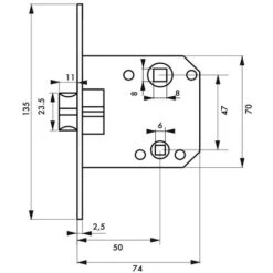 THIRARD - Serrure Encastrable à Condamnation Pour Salle De Bain Et Toilette, Axe 50mm, Entr'axe 47 Mm, Bouts Ronds 3 THIRARD - Serrure Encastrable à Condamnation Pour Salle De Bain Et Toilette, Axe 50mm, Entr'axe 47 Mm, Bouts Ronds -Rapid Soldes Boutique 8905340 2