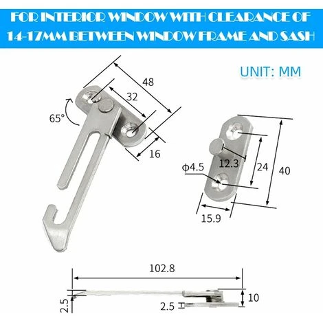 Lot De 2 Entrebâilleurs De Fenêtre UPVC En Acier Inoxydable 304 Avec Crochets Pour Fenêtre De Gauche Et De Droite 2 Lot De 2 Entrebâilleurs De Fenêtre UPVC En Acier Inoxydable 304 Avec Crochets Pour Fenêtre De Gauche Et De Droite – Image 2