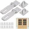 2 Pcs Porte Cadenas En Acier Inoxydable 5 Pouces Fermoir Cadenas Antirouille Durable Avec Vis Loquet De Porte Robustes Anti-corrosion Pour Portes Placard Armoire Tiroir Meubles - Argent
