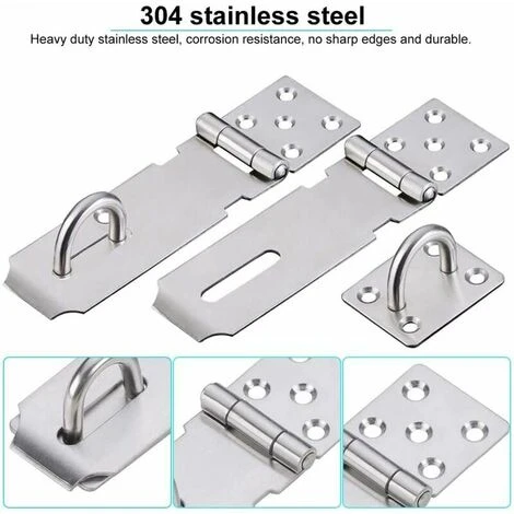 2 Pcs Porte Cadenas En Acier Inoxydable 5 Pouces Fermoir Cadenas Antirouille Durable Avec Vis Loquet De Porte Robustes Anti-corrosion Pour Portes Placard Armoire Tiroir Meubles - Argent 3 2 Pcs Porte Cadenas En Acier Inoxydable 5 Pouces Fermoir Cadenas Antirouille Durable Avec Vis Loquet De Porte Robustes Anti-corrosion Pour Portes Placard Armoire Tiroir Meubles - Argent â Image 3