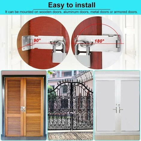 2 Pcs Porte Cadenas En Acier Inoxydable 5 Pouces Fermoir Cadenas Antirouille Durable Avec Vis Loquet De Porte Robustes Anti-corrosion Pour Portes Placard Armoire Tiroir Meubles - Argent 4 2 Pcs Porte Cadenas En Acier Inoxydable 5 Pouces Fermoir Cadenas Antirouille Durable Avec Vis Loquet De Porte Robustes Anti-corrosion Pour Portes Placard Armoire Tiroir Meubles - Argent â Image 4