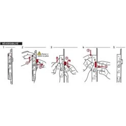 FERCO By THIRARD - Boitier De Serrure Enc. Fenster à Cylindre Pour Porte Fenêtre, Axe 25mm, 2pts, H. 1530mm, G-21266-18-L1 -Rapid Soldes Boutique 8945803 3