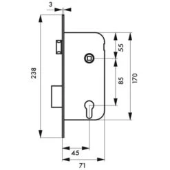 THIRARD - Boitier De Serrure Encastrable à Cylindre Pour Porte D'entrée, Axe 45mm, Bouts Carrés, Têtière Laitonnée 3 THIRARD - Boitier De Serrure Encastrable à Cylindre Pour Porte D'entrée, Axe 45mm, Bouts Carrés, Têtière Laitonnée -Rapid Soldes Boutique 8945825 2