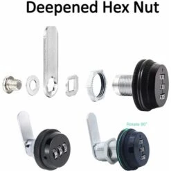 2 Pièce Cam Cabinet Code Lock, Verrouillage Tiroir Mot De Passe, Serrure Armoire Mécanique, Code Verrouillage Serrure, Pour Portes De Tiroir De Sécurité, Coffres à Outils, Casiers -Rapid Soldes Boutique 89776100 3