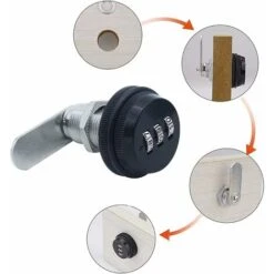 2 Pièce Cam Cabinet Code Lock, Verrouillage Tiroir Mot De Passe, Serrure Armoire Mécanique, Code Verrouillage Serrure, Pour Portes De Tiroir De Sécurité, Coffres à Outils, Casiers -Rapid Soldes Boutique 89776100 4