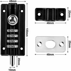 Loquet De Verrouillage à Combinaison Verrou à Combinaison à 4 Chiffres Verrou De Porte à Code Mécanique Serrure Sans Clé Glissière Verrou De Porte Inviolable Pour Armoire Jardin 8 Loquet De Verrouillage à Combinaison Verrou à Combinaison à 4 Chiffres Verrou De Porte à Code Mécanique Serrure Sans Clé Glissière Verrou De Porte Inviolable Pour Armoire Jardin -Rapid Soldes Boutique 89947750 4