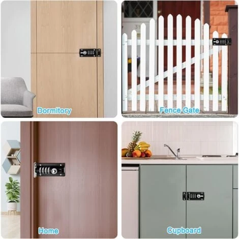 Loquet De Verrouillage à Combinaison Verrou à Combinaison à 4 Chiffres Verrou De Porte à Code Mécanique Serrure Sans Clé Glissière Verrou De Porte Inviolable Pour Armoire Jardin 5 Loquet De Verrouillage à Combinaison Verrou à Combinaison à 4 Chiffres Verrou De Porte à Code Mécanique Serrure Sans Clé Glissière Verrou De Porte Inviolable Pour Armoire Jardin – Image 5