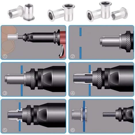 60 Pièces 304 Ecrou A Sertir M8 En Acier Inoxydable Tête Plate Ecrou Aveugle Rivet Fileté Ecrou A Rivet Pour Pince à Insert Fileté 3 60 Pièces 304 Ecrou A Sertir M8 En Acier Inoxydable Tête Plate Ecrou Aveugle Rivet Fileté Ecrou A Rivet Pour Pince à Insert Fileté – Image 3