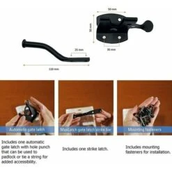 Verrou De Porte Automatique Noir, Serrure De Jardin Automatique, Verrou De Portail, Avec 6 Vis, Pour Patio/Jardin/Porte 7 Verrou De Porte Automatique Noir, Serrure De Jardin Automatique, Verrou De Portail, Avec 6 Vis, Pour Patio/Jardin/Porte -Rapid Soldes Boutique 90750106 3