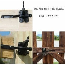 Verrou De Porte Automatique Noir, Serrure De Jardin Automatique, Verrou De Portail, Avec 6 Vis, Pour Patio/Jardin/Porte 8 Verrou De Porte Automatique Noir, Serrure De Jardin Automatique, Verrou De Portail, Avec 6 Vis, Pour Patio/Jardin/Porte -Rapid Soldes Boutique 90750106 4